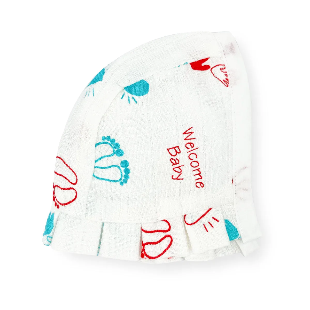 100% Organic Muslin Newborn Baby Cap (Pack of 4)