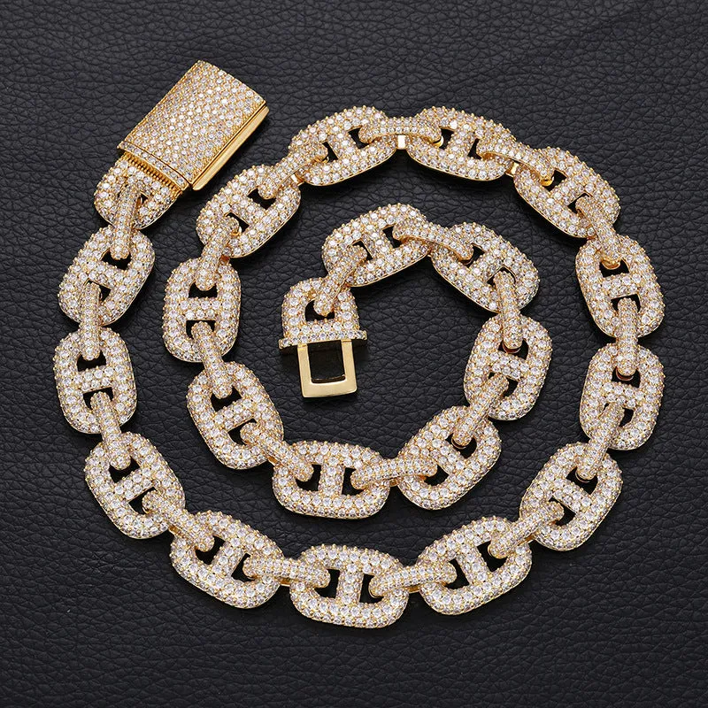 15mm Box Clasp Iced Out Chain/Bracelet