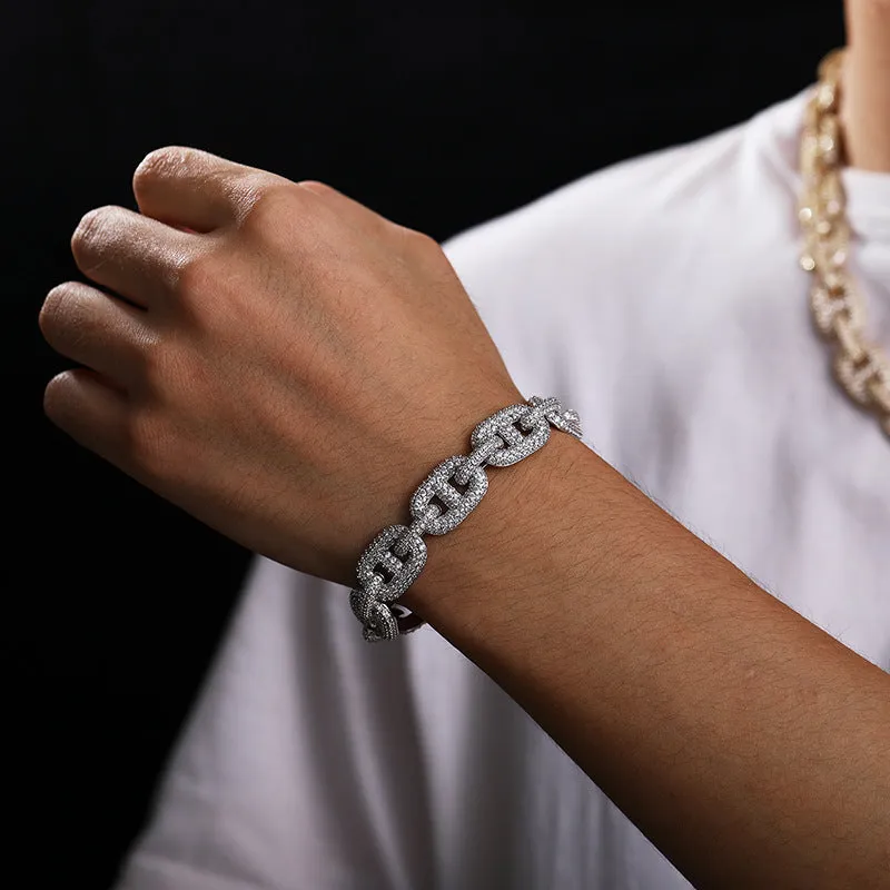 15mm Box Clasp Iced Out Chain/Bracelet