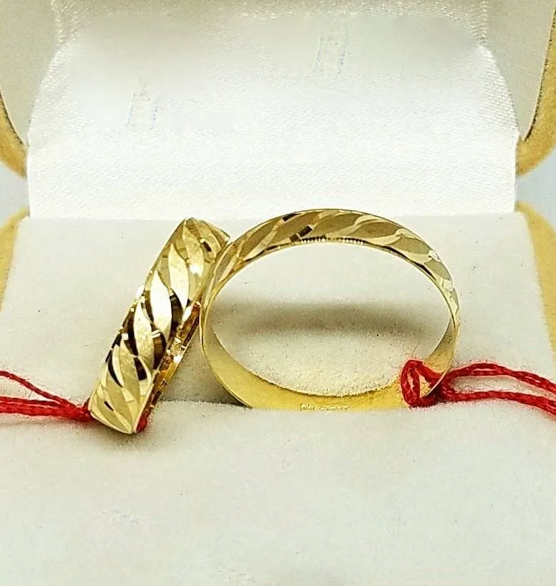 18K Gold Wedding Bands, Couple Rings