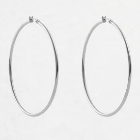 60mm Silver Creole Valentano Hoop Earrings