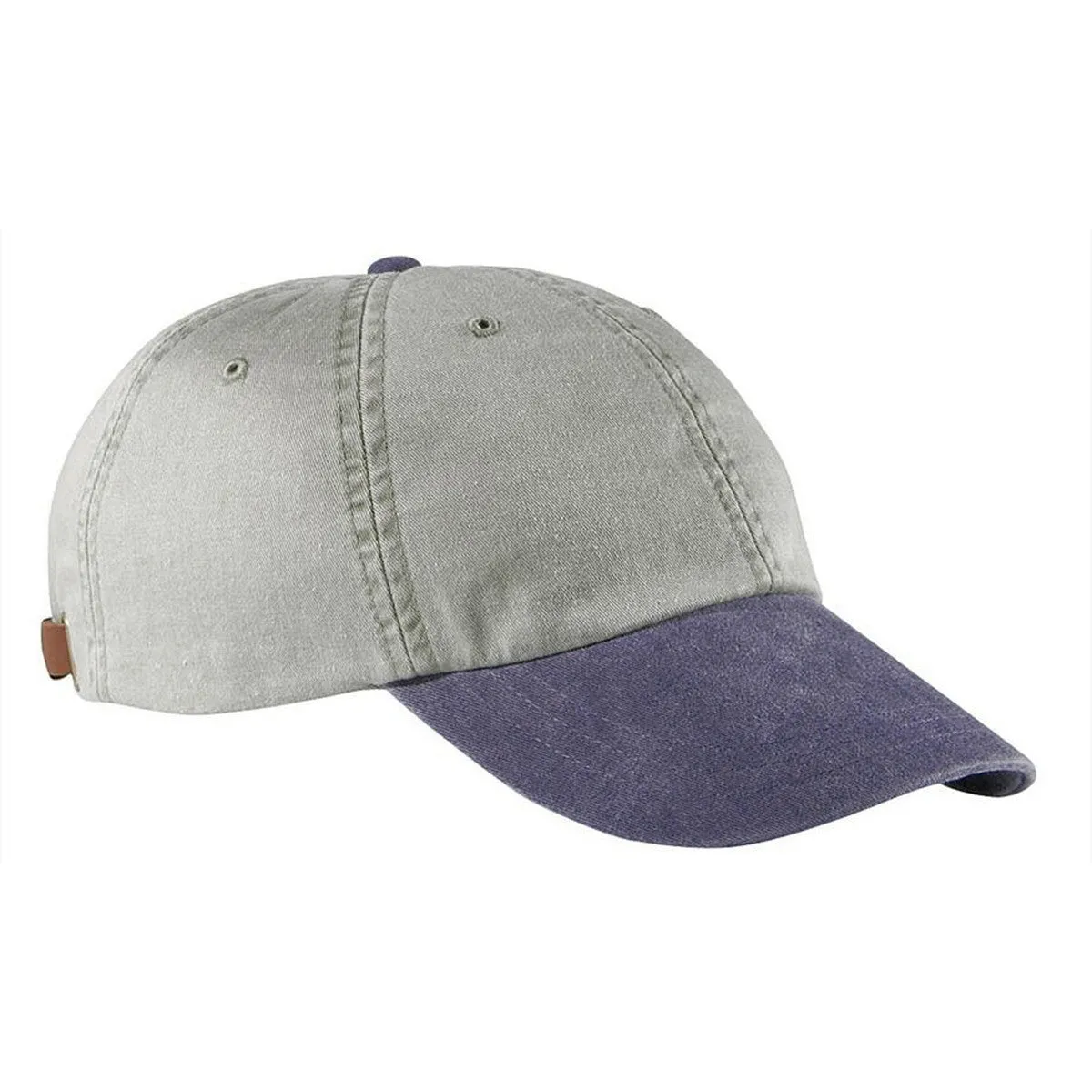 Adams Men's Stone/Navy 6-Panel Low-Profile Washed Pigment-Dyed Cap