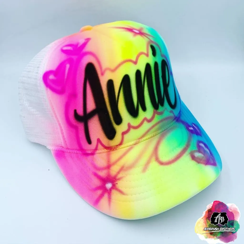 Airbrush Full Rainbow Hat Design