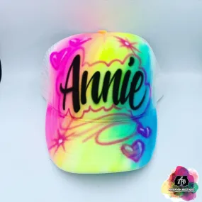 Airbrush Full Rainbow Hat Design