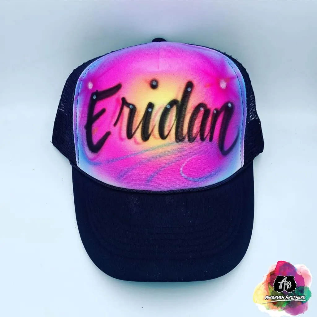 Airbrush Swirl of Colors Hat Design