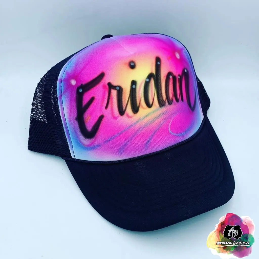 Airbrush Swirl of Colors Hat Design