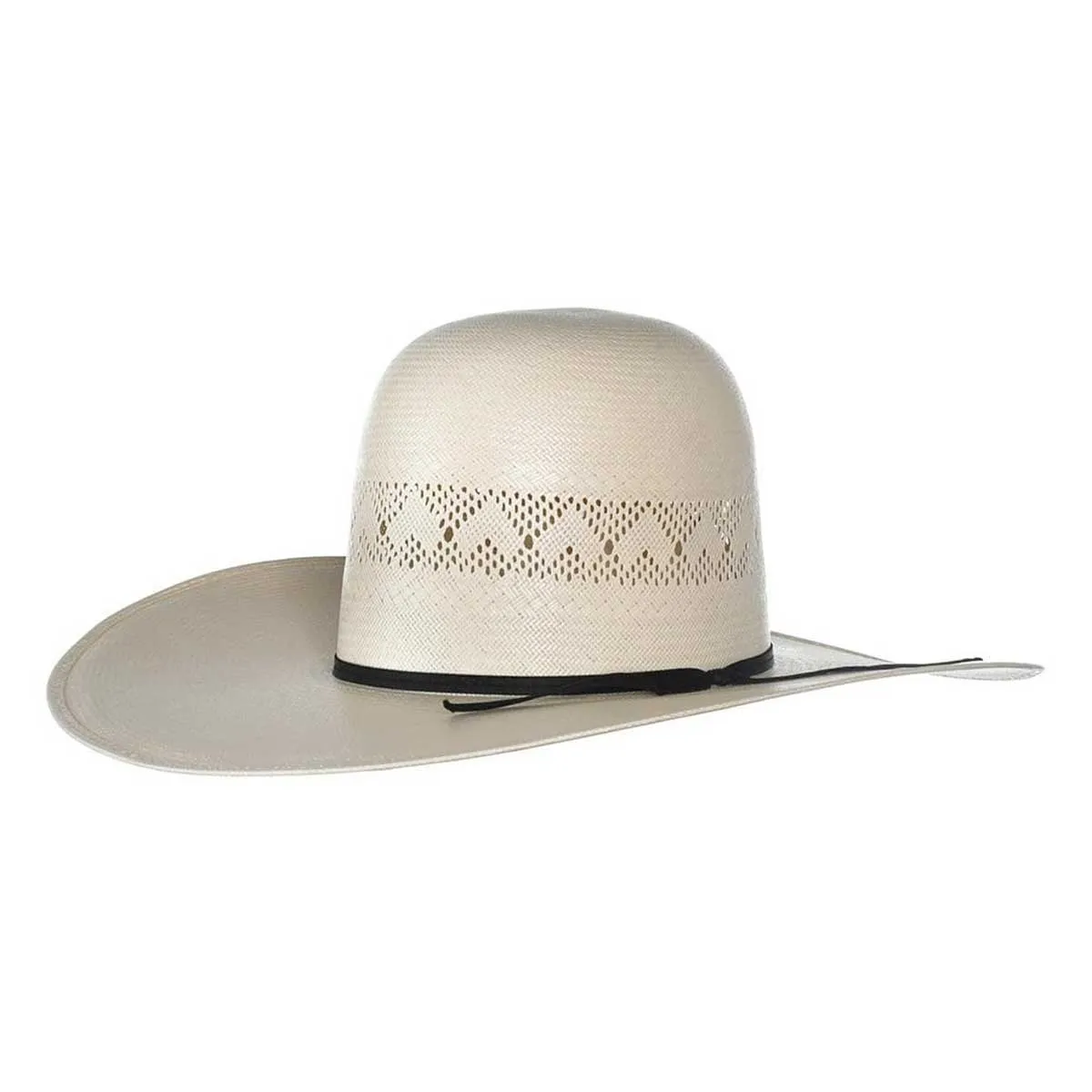 Alboum Hat Co Rodeo King High Point Open Straw Hat 4 1/2" Brim