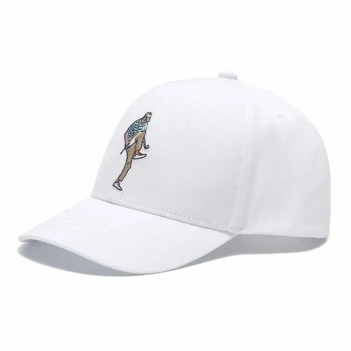 Angry Golfer White SnapBack Golf Hat - Curved Brim