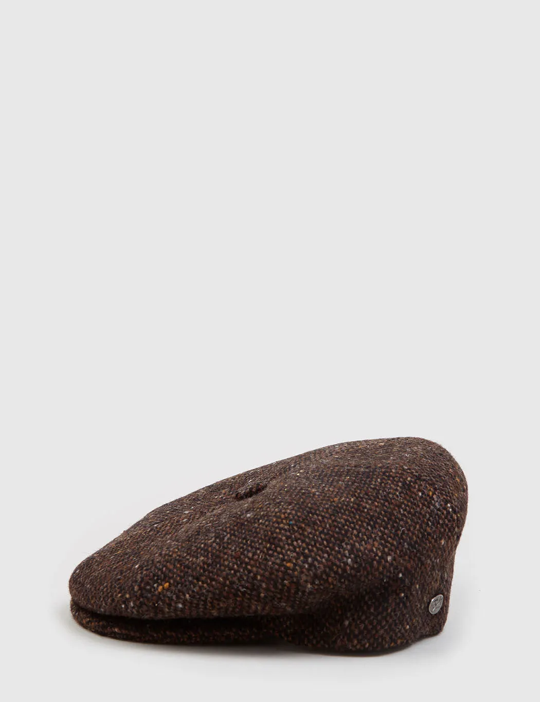 Bailey Galvin Tweed Newsboy Cap - Dark Brown