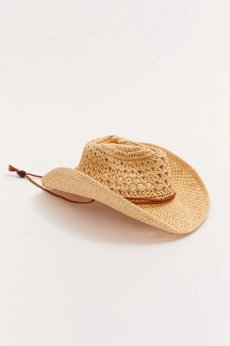 Beige Cowboy Straw Hat