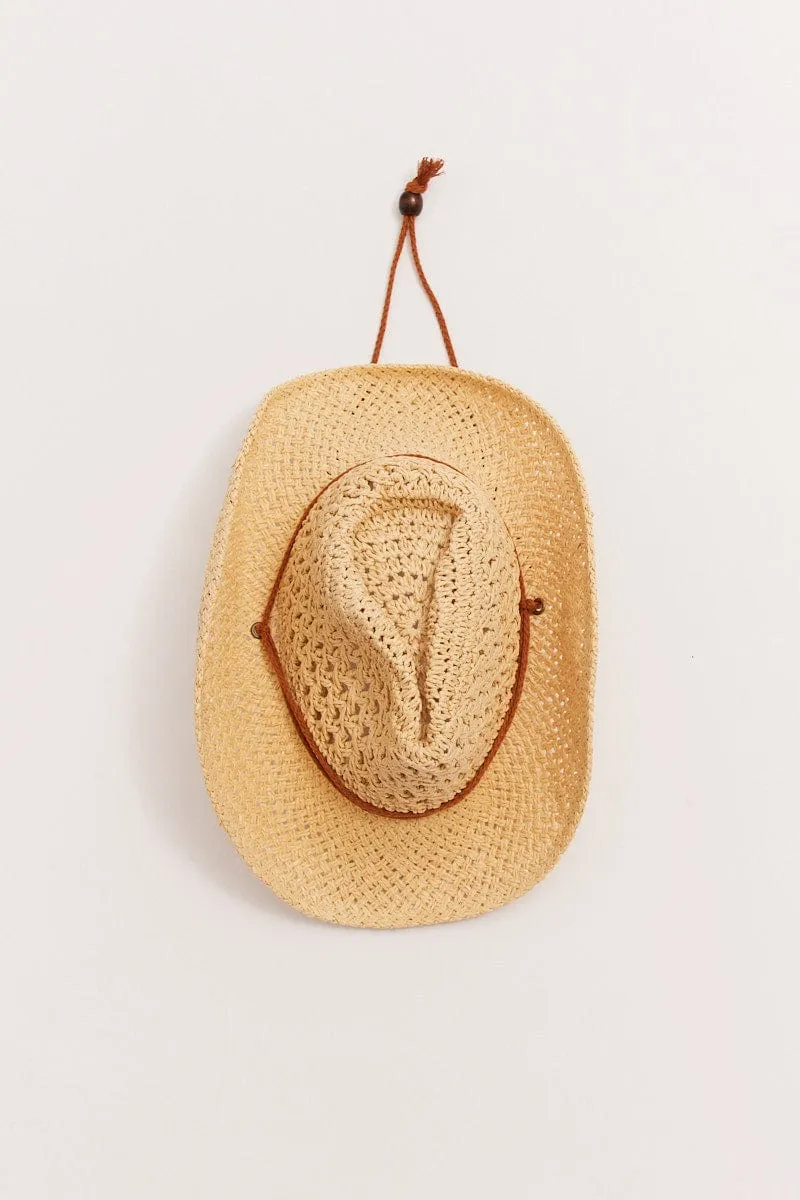 Beige Cowboy Straw Hat