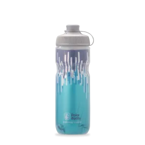 Breakaway Muck Insulated Cyclist Mountain Bikers Water Bottle 20 oz Zipper Blue/Turquoise Polar Bottle Made in USA