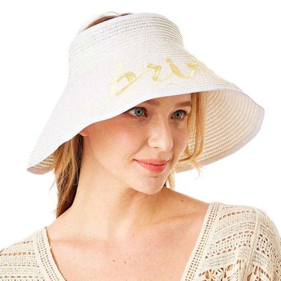 Bride Message Roll Up Foldable Visor Sun Hat