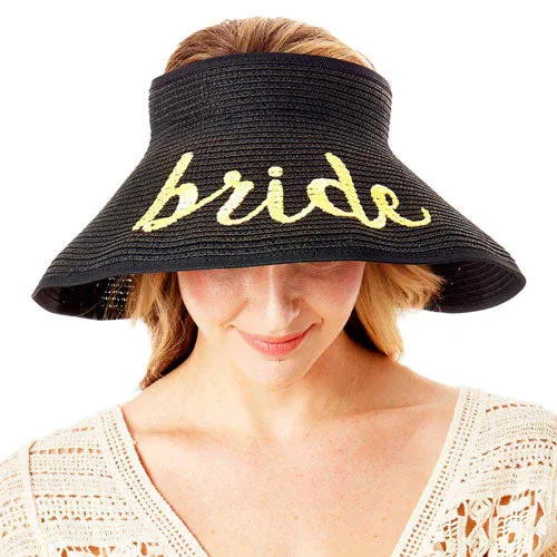 Bride Message Roll Up Foldable Visor Sun Hat