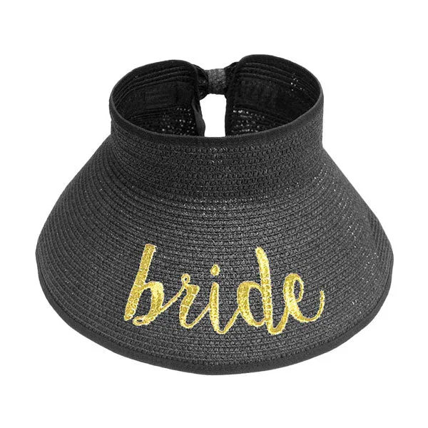 Bride Message Roll Up Foldable Visor Sun Hat