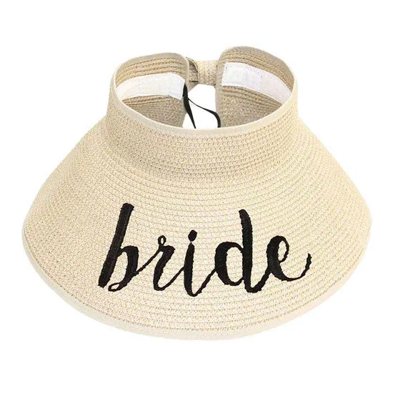 Bride Message Roll Up Foldable Visor Sun Hat