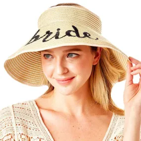 Bride Message Roll Up Foldable Visor Sun Hat