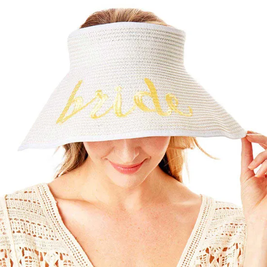 Bride Message Roll Up Foldable Visor Sun Hat