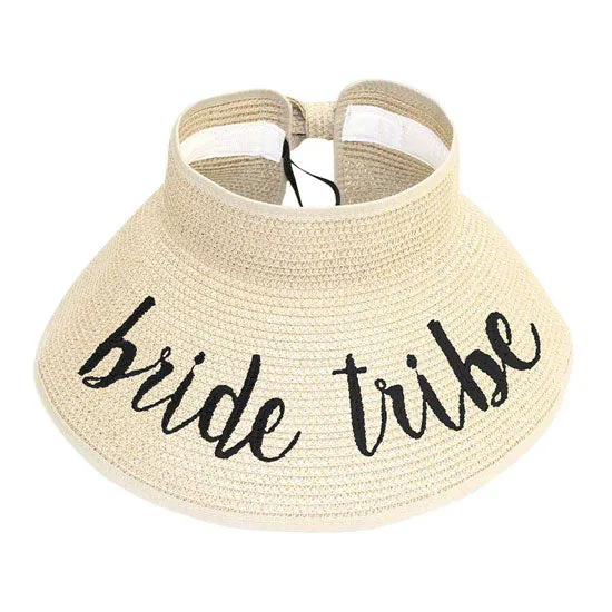 Bride Tribe Message Roll Up Foldable Visor Sun Hat