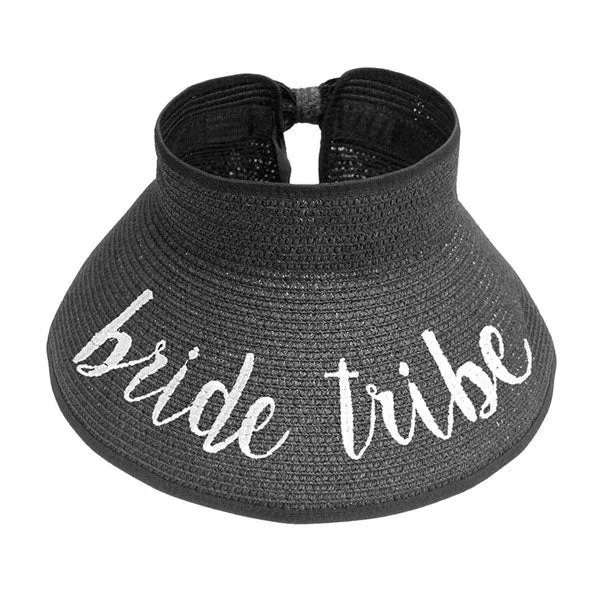 Bride Tribe Message Roll Up Foldable Visor Sun Hat