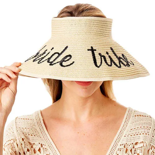 Bride Tribe Message Roll Up Foldable Visor Sun Hat