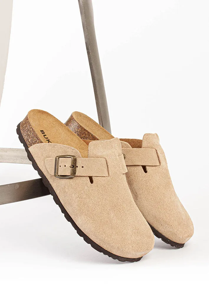 Womens Bukela Molly Sand Suede Slipper Shoes - Comfortable and Stylish Slip-Ons