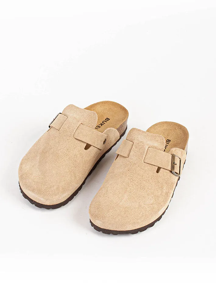 Womens Bukela Molly Sand Suede Slipper Shoes - Comfortable and Stylish Slip-Ons