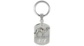 Camel Key Ring Sterling Silver And Stainless Steel Handmade Camel Jewelry  CM1-KRE