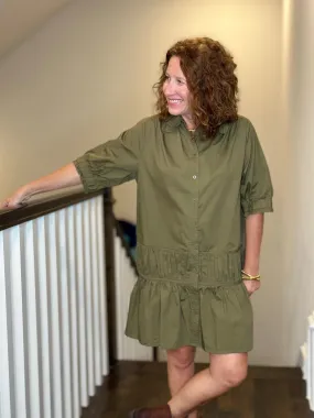 Caryn Lawn Smith Dress in Olive