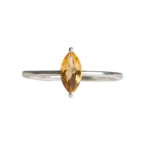 Citrine Faceted Marquise Cut Ring