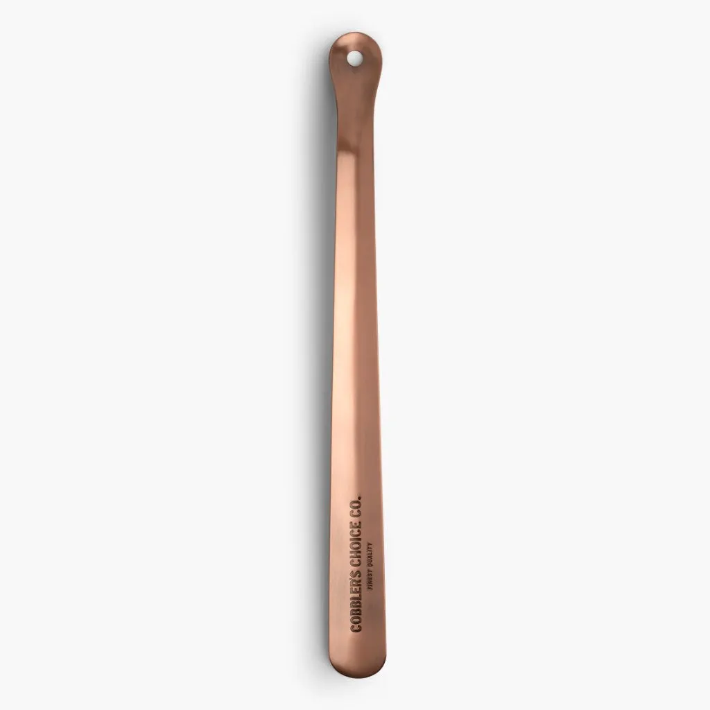 Cobbler's Choice 16 Metal Shoe Horn | Brushed Copper