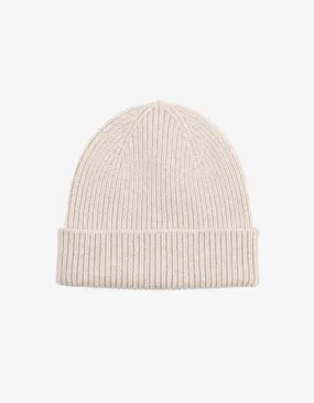 Colorful Merino Wool Beanie Ivory White