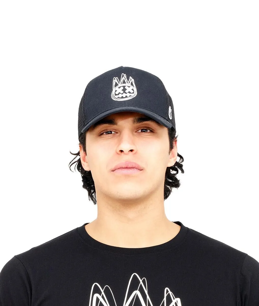 CULT OF INDIVIDUALITY MESH BACK TRUCKER CURVED VISOR - BLACK CROWN W/BLACK MESH