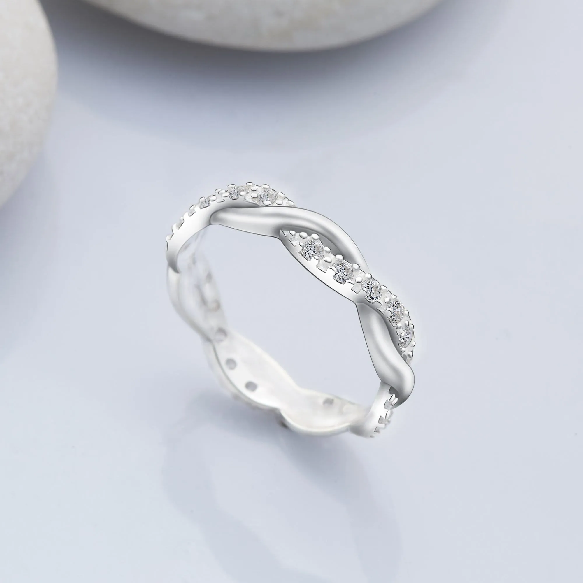 CZ Twisted Infinity Promise Rings For Her