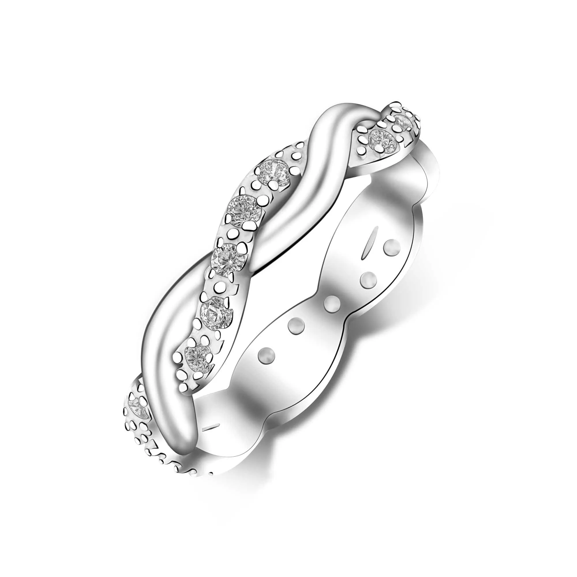 CZ Twisted Infinity Promise Rings For Her