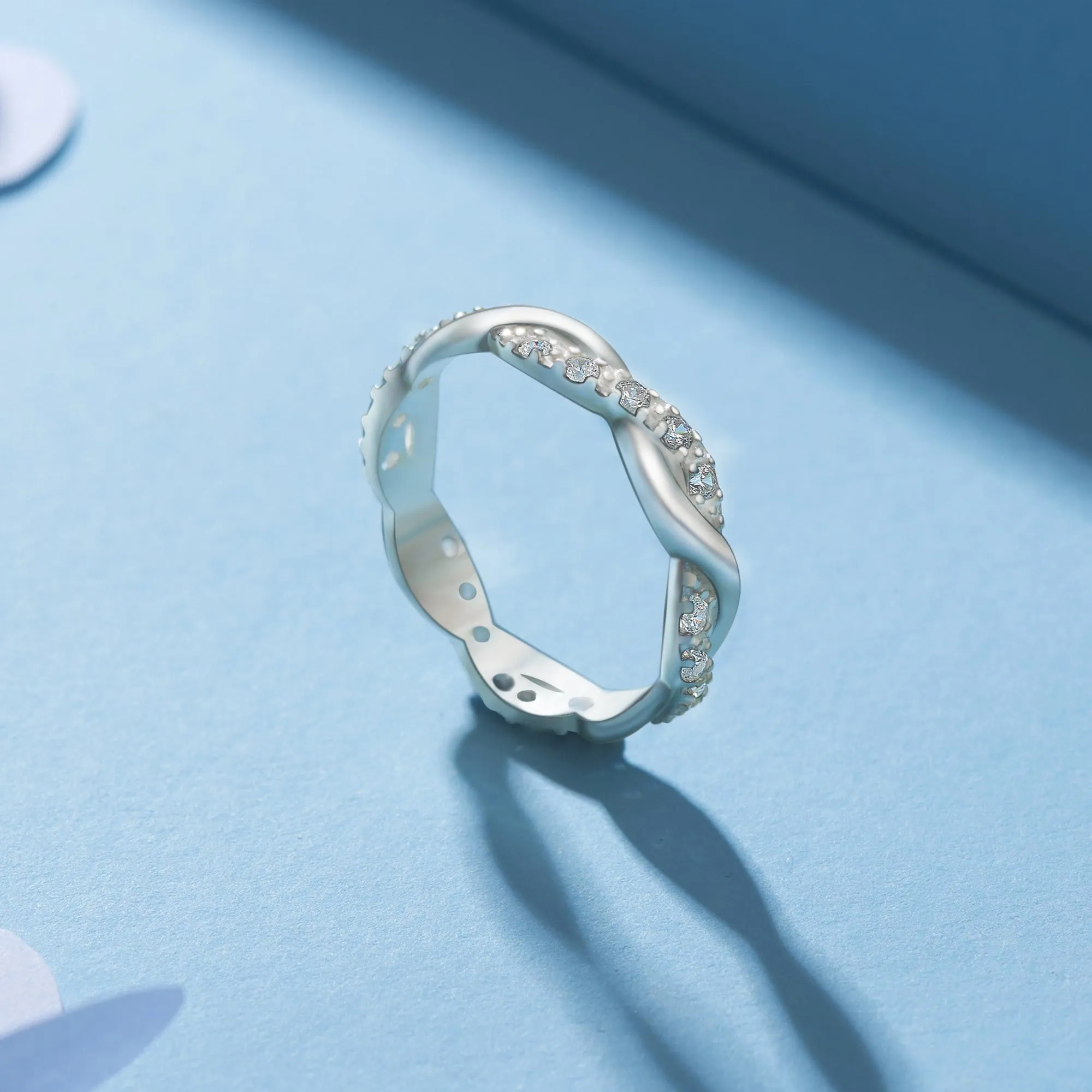 CZ Twisted Infinity Promise Rings For Her