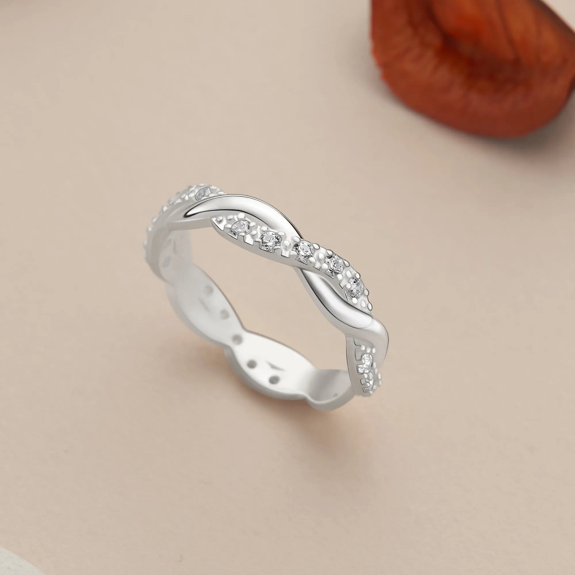 CZ Twisted Infinity Promise Rings For Her