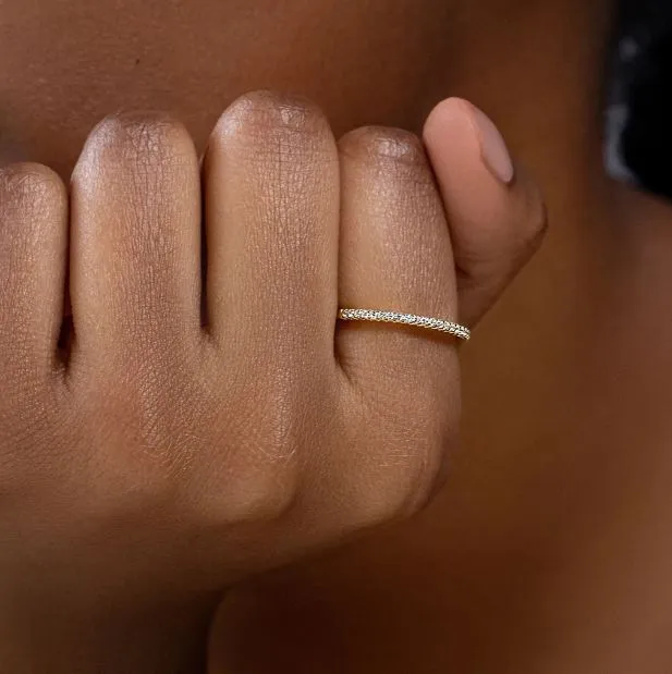 Diamond Bar Ring in Gold