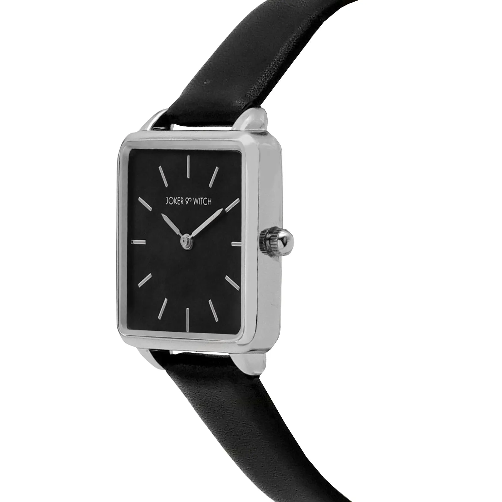 Emily Square Dial Silver All Black Watch