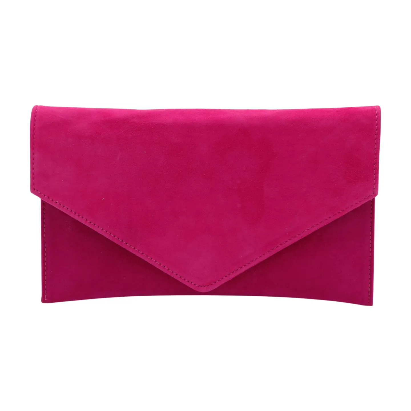 FABUCCI Fuchsia Pink Suede Envelope Clutch Bag