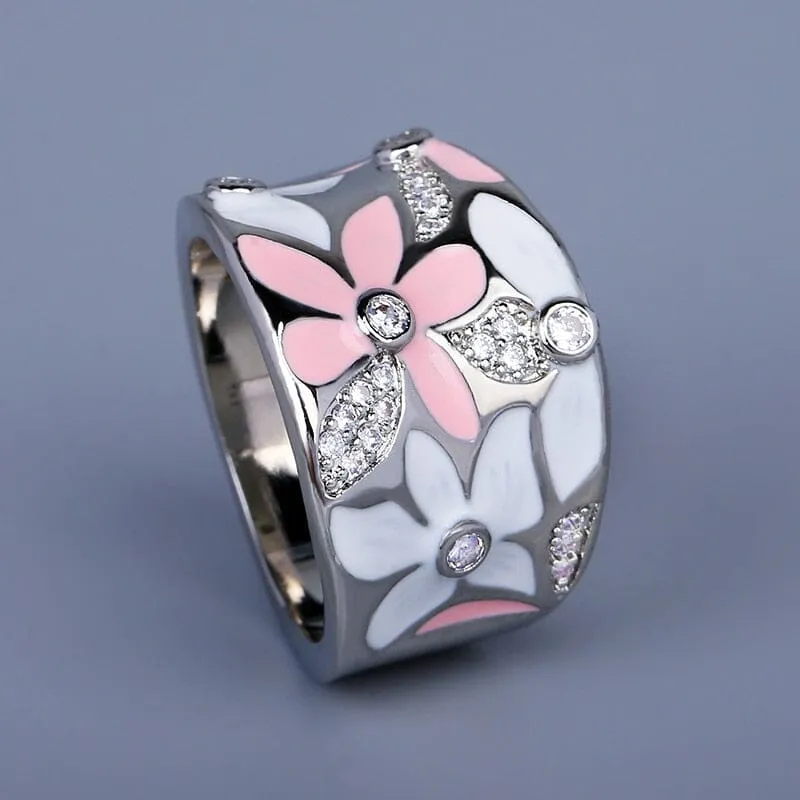 Fashionable and Exquisite Red Flower Ring