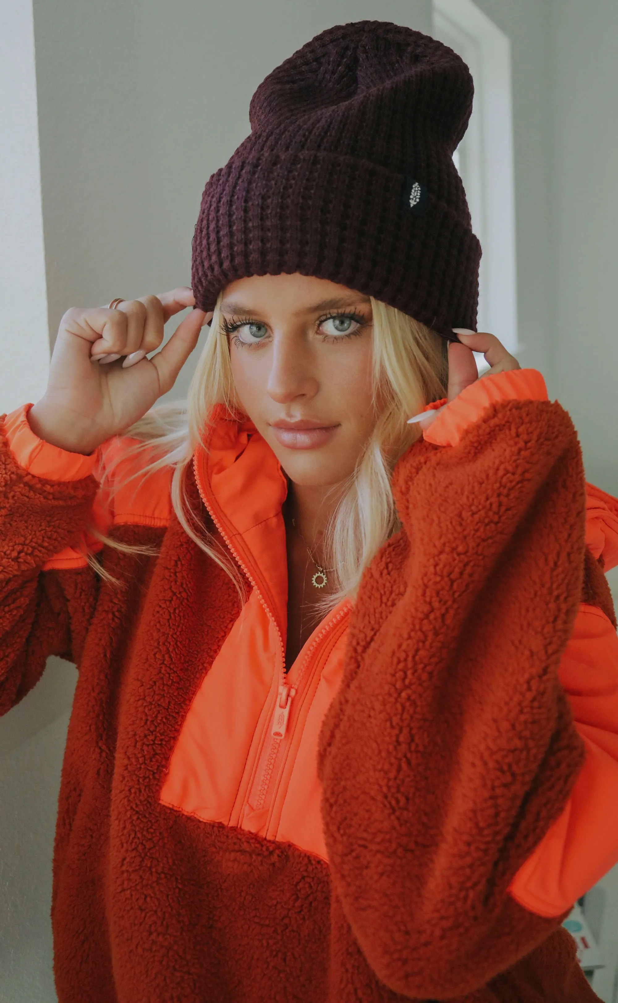 free people movement: cool down beanie - elderberry