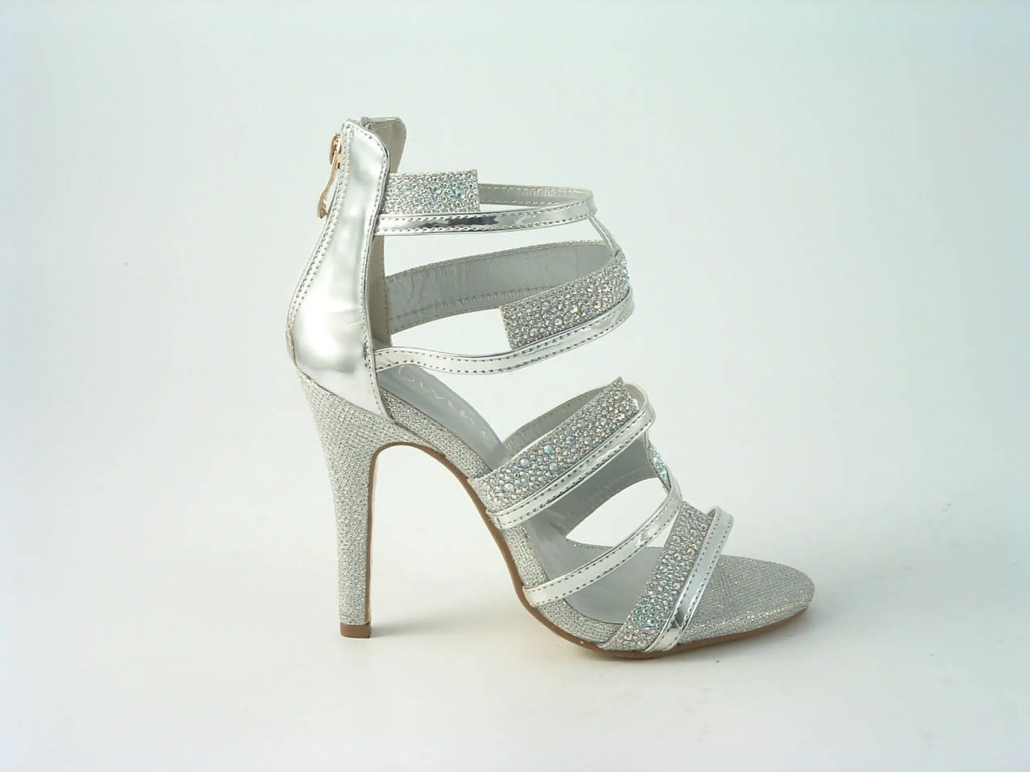 Glitz Shoes Divine Diamante Caged Strap Sandals