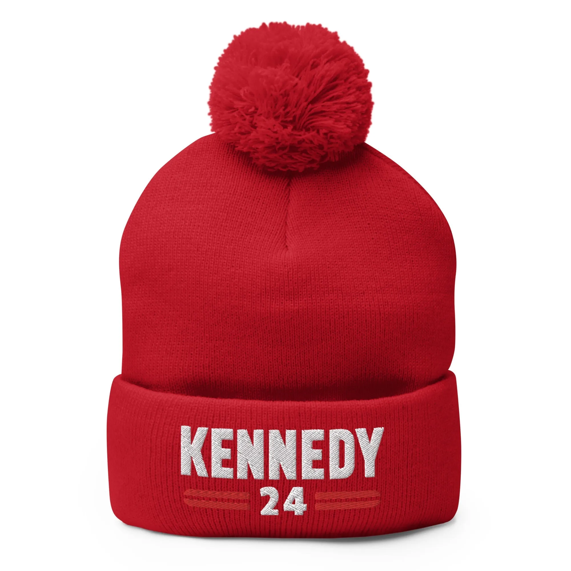 Kennedy Classic Embroidered Pom-Pom Beanie