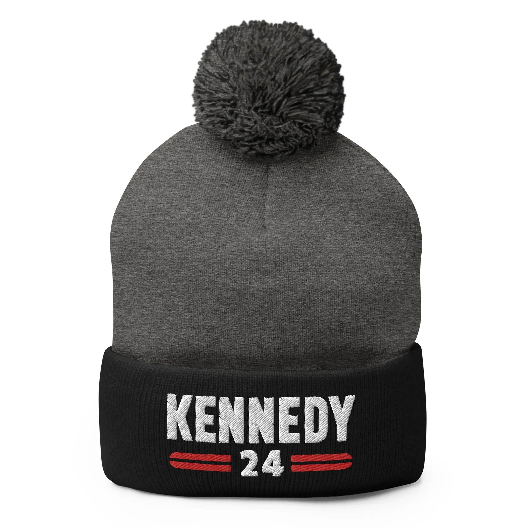 Kennedy Classic Embroidered Pom-Pom Beanie