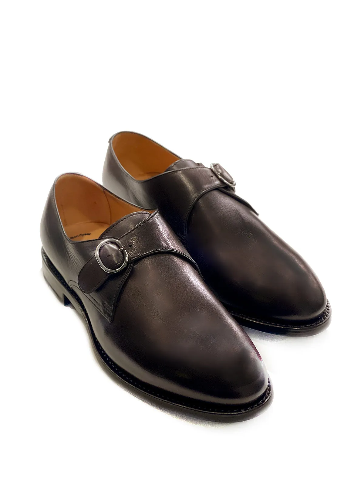 Mahogany Calf Leather Single Monkstrap