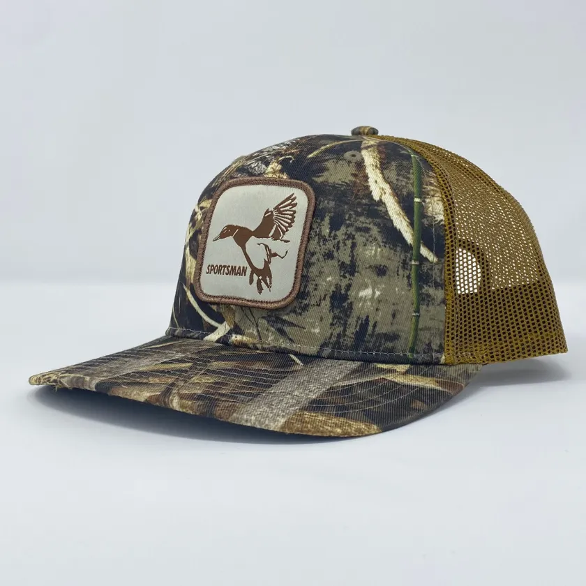 Mallard Patch Snapback Hat - Khaki/Coffee