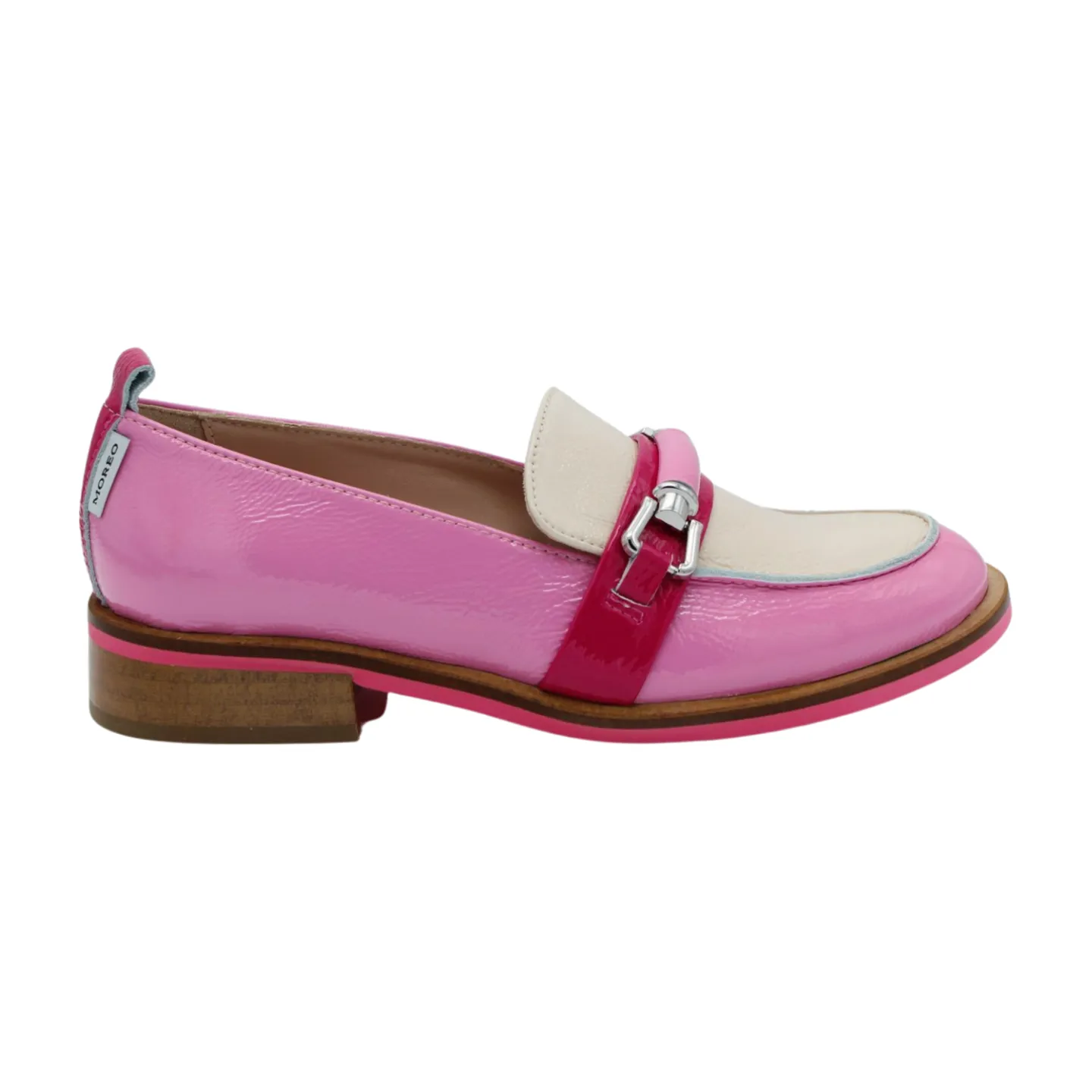 MARCO MOREO Pink Cream Patent Loafer F205