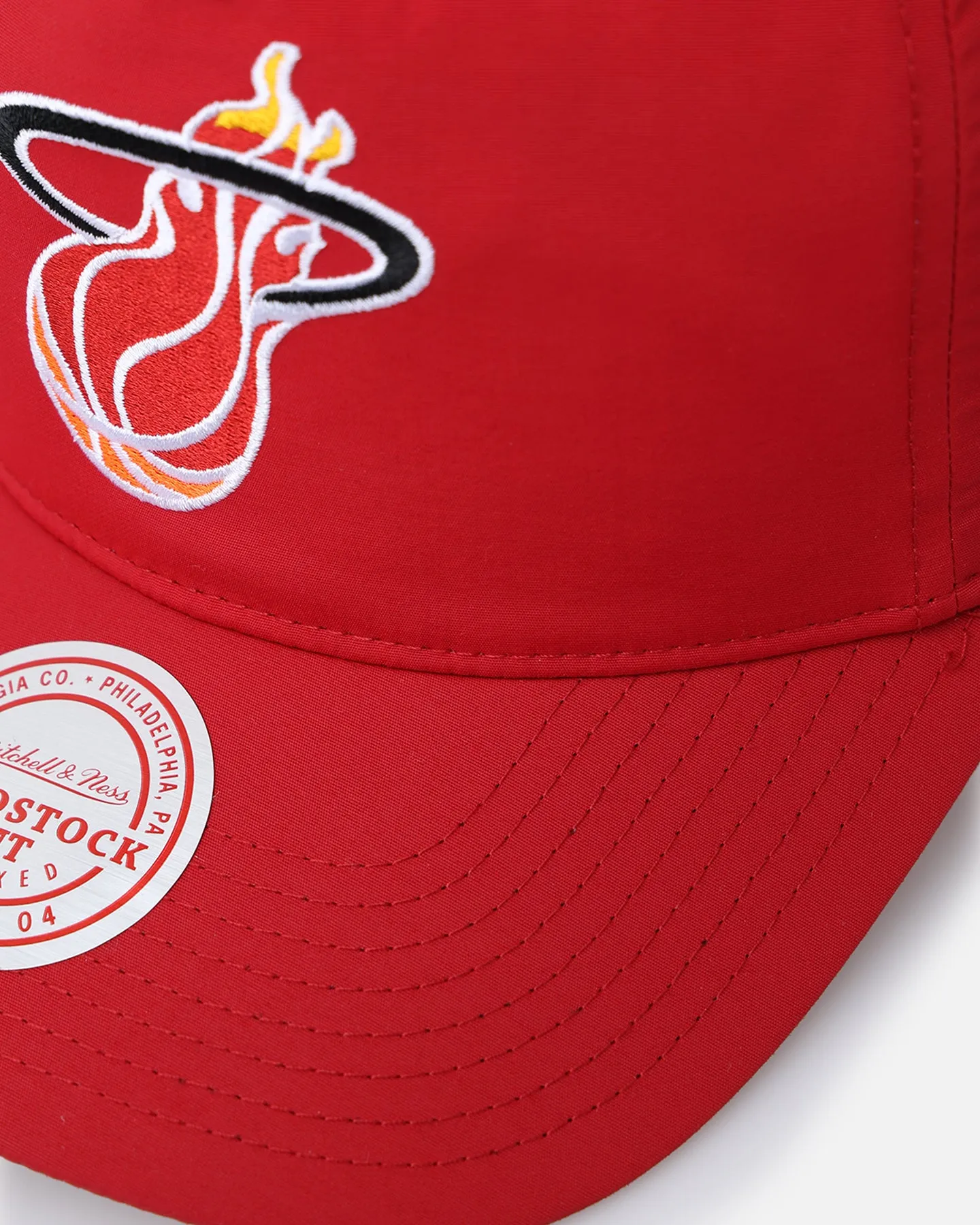 Mitchell & Ness Miami Heat Retro Matte Nylon Origins Snapback Red