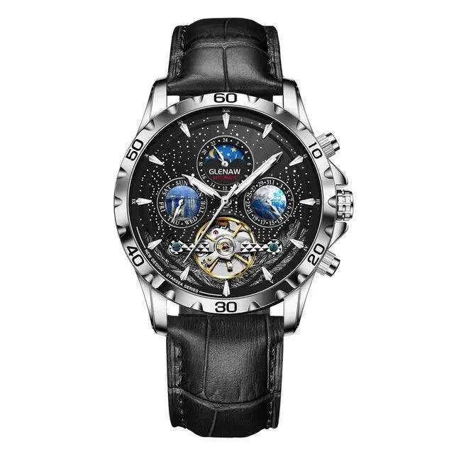 MSW8916 Men's Simple Watch - Starry Sky Moon Phase Mechanical Watches